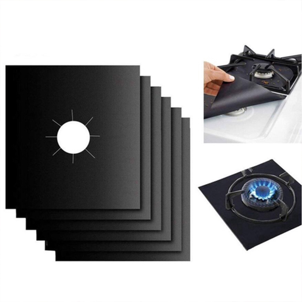 Kit 4 Protetor para Boca de Fogão Antiaderente Reutilizavel Kit Fogão Protetor Capa Liner Fogão A Gás Protetor Fogão A Gás Fogão Queimador Protetor Acessórios de Cozinha Mat Cooker Cover