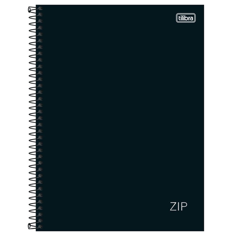Caderno espiral capa dura universitário 1x1 80 folhas Zip Preto Tilibra - Stationery