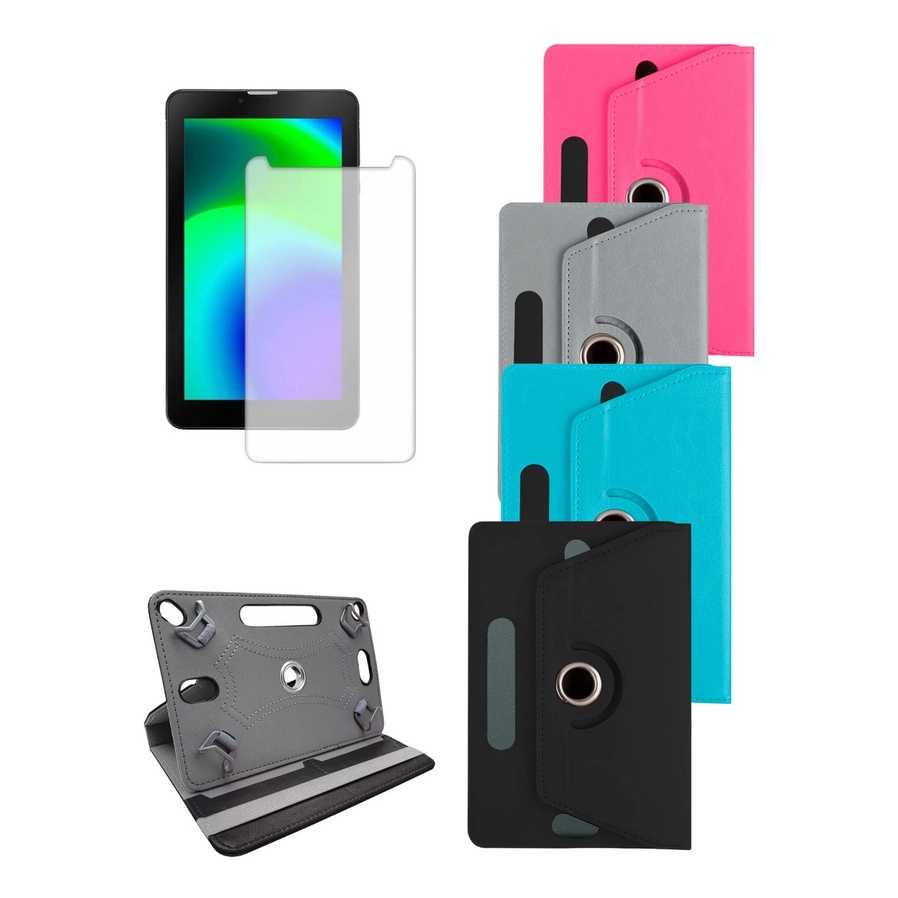 Capa Giratória + Película Para Tablet Multilaser M7s Go