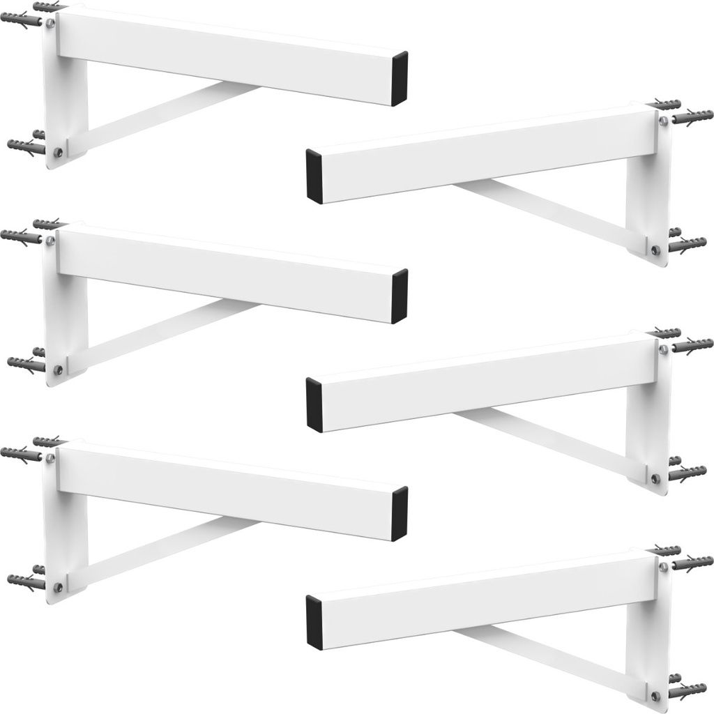 Kit 6 Suportes para Pia Granito Parafusar Grapa Bancada Mármore 40 cm Robusto Branco