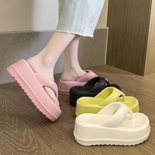 2024 Novo Slipper EVA De Verão Plataforma Feminina Flip Flop De Salto Grosso Adequado Para Praia