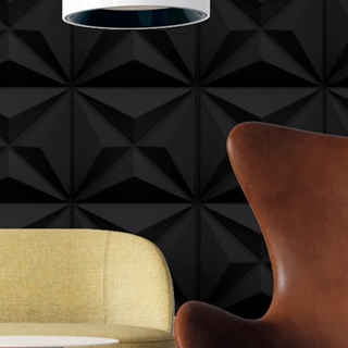 40 Placas PVC 3d Revestimento de Parede Decorativa Estrelar Alto relevo Preto Quarto Sala 25cmX25cm em Oferta na Shopee