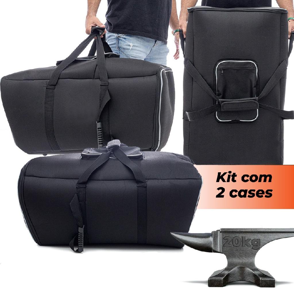 Kit 2 Cases Bolsa Bag Protetora P/ Caixa De Som Yamaha Dbr15 Acolchoada Reforçada Profissional