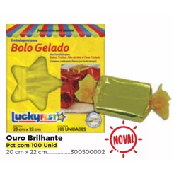 100~500 Embalagem Bolo Gelado Ouro Brilhante 20x22 Luckyfest