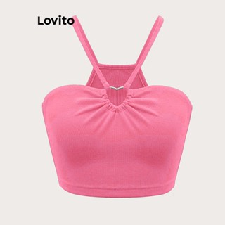 Lovito Regata Básica Casual Com Corte Simples E Coração Para Mulheres LNL37057 (Café/Rosa/Preto)