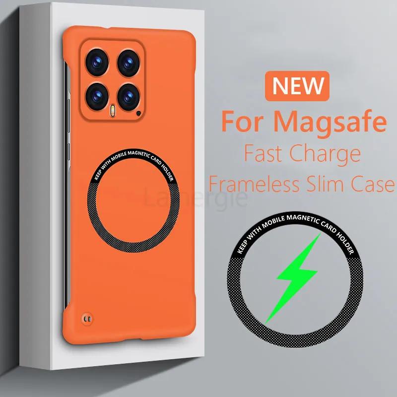 Magnético Sem Moldura Para Caixa Fina Magsafe Xiaomi POCO X6 Pro X6 X 6 5G Carregamento Fio Tampa Traseira Rígida
