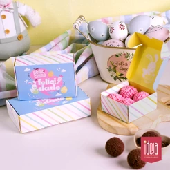 10~50 Caixas P/4 Doces Páscoa Colorida 4736 (PASCOA IDEIA OUTLET) OFERTA