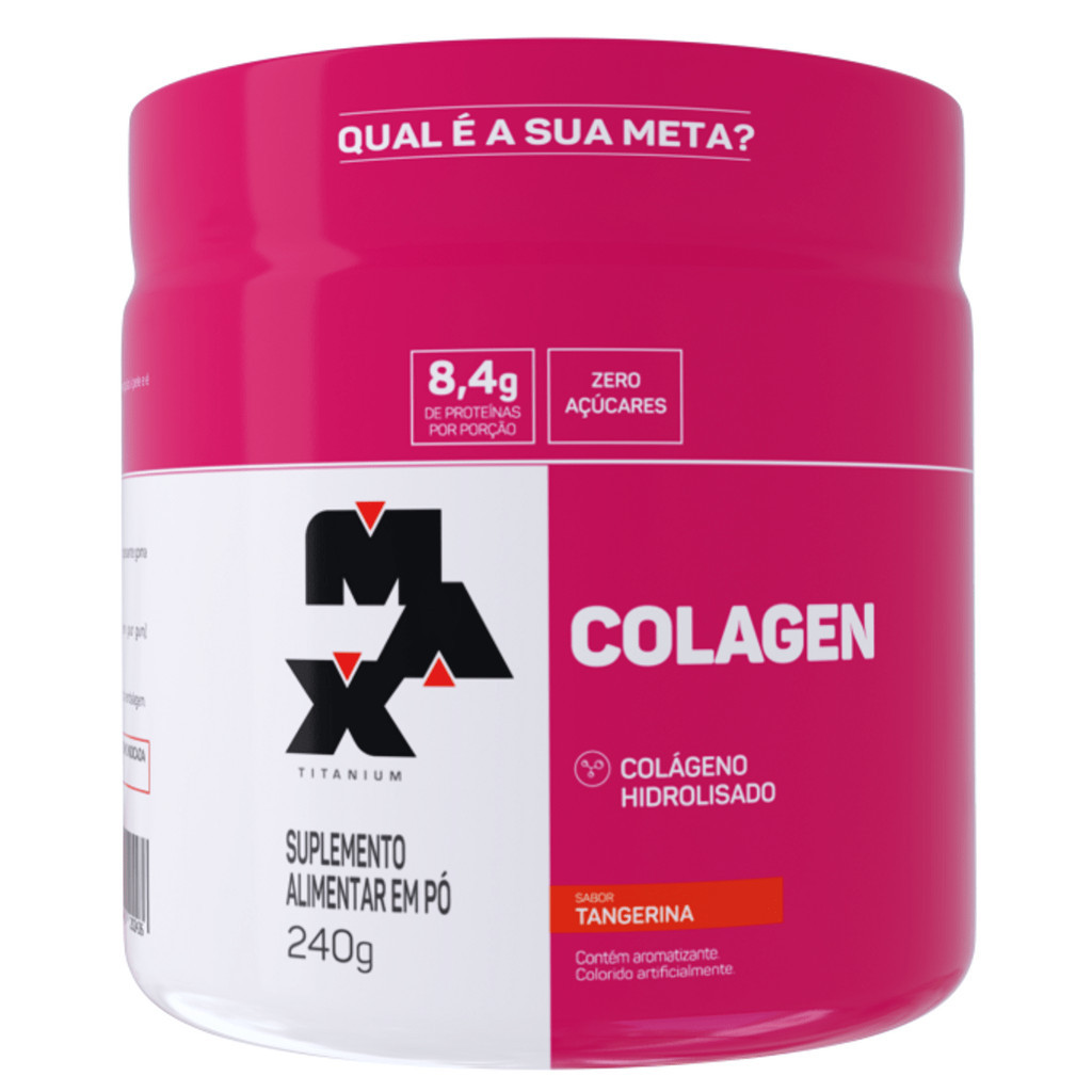 Colágeno Hidrolisado em pó 240g Tangerina Max Titanium