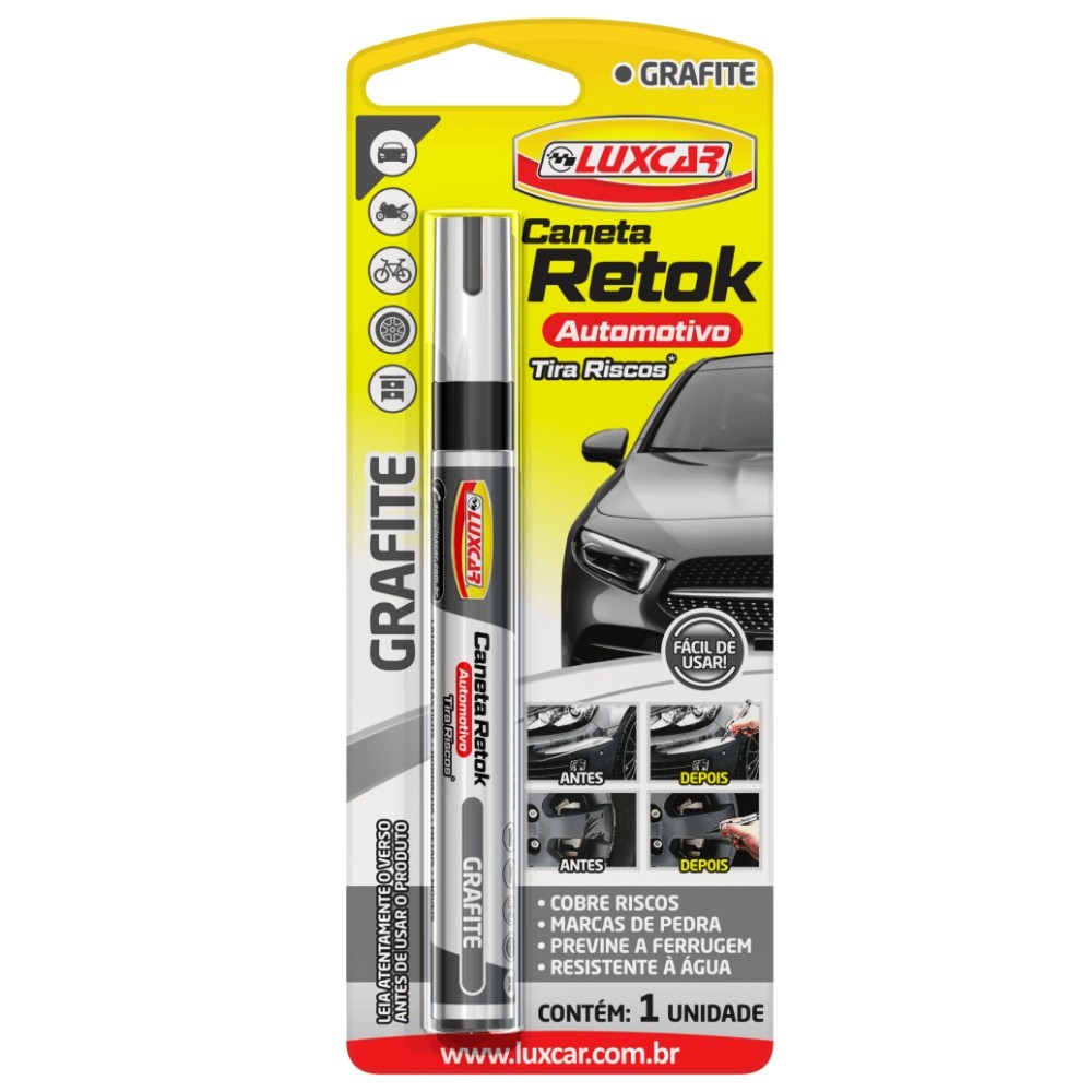 CANETA RETOK TIRA RISCOS LUXCAR GRAFITE em Oferta na Shopee