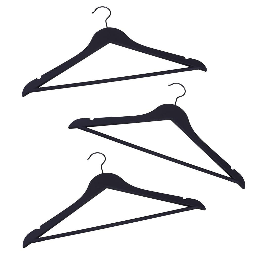 Detalhes do Conjunto 3 Cabides Nanquim Cazza Preto