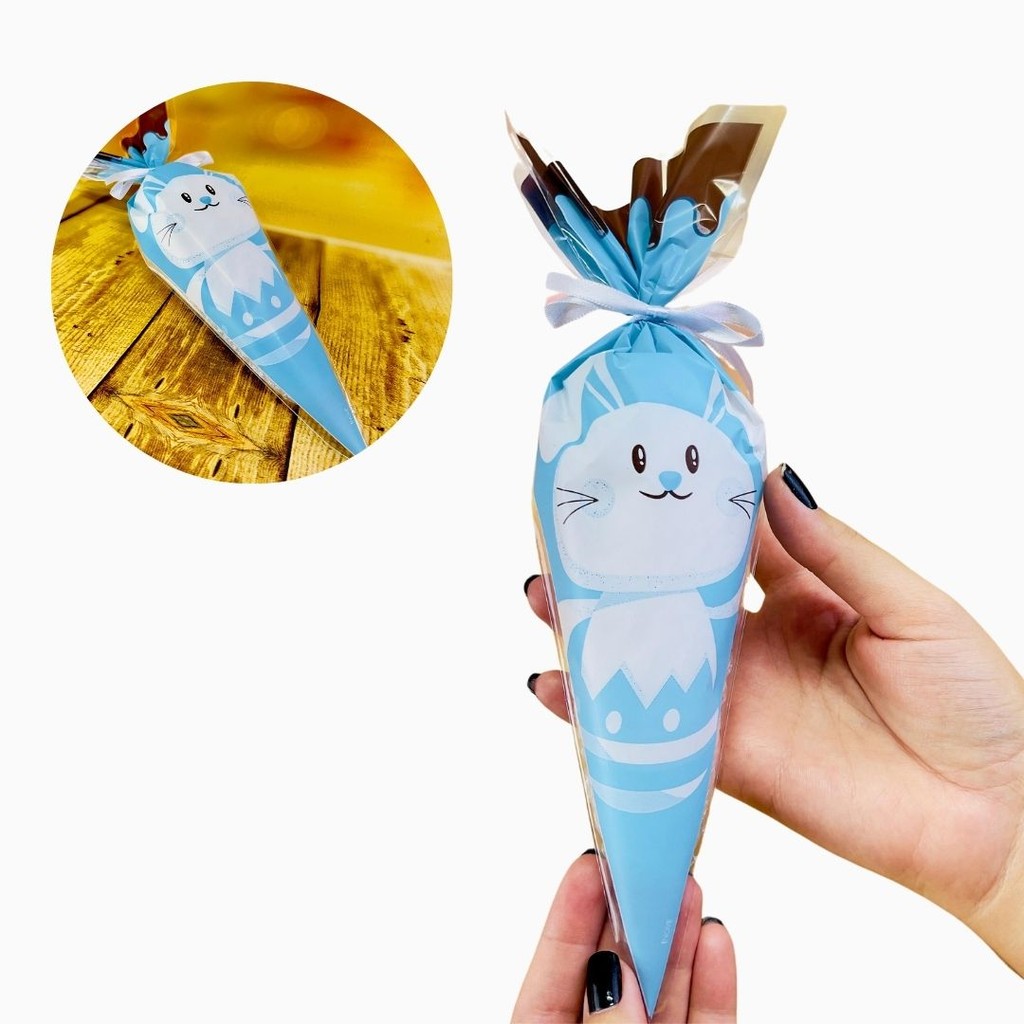 50~200 CONE CENOURINHA COELHO CENOURA PASCOA AZUL- INOVE - 18X30  I017