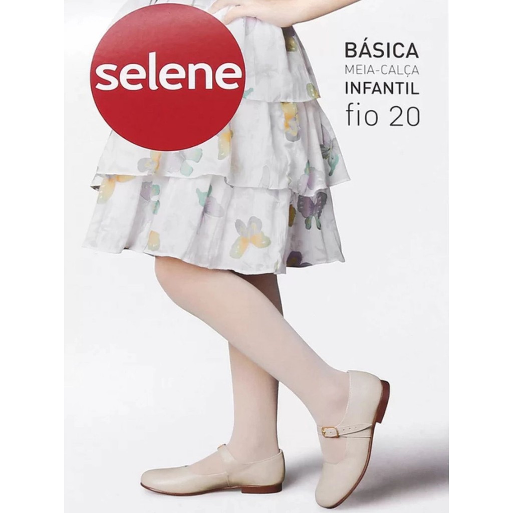 Meia Calça Infantil Selene Lisa Fio 20 em Oferta na Shopee