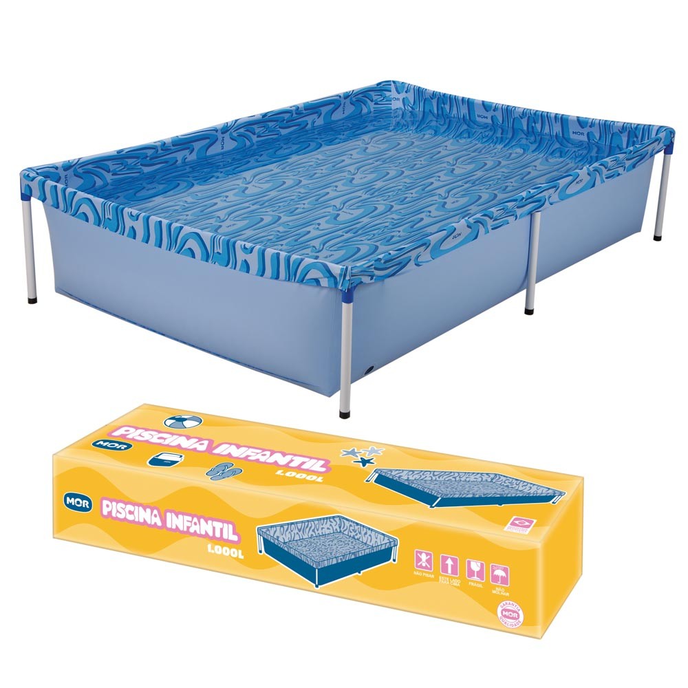 Piscina Infantil Estrutural Retangular 1000 Litros Mor – Resistente, Segura e Fácil de Mon...