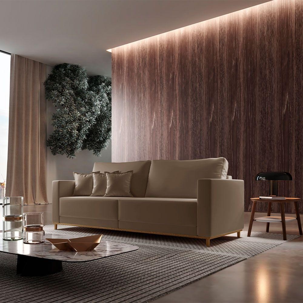 Sofá Djon 02 Módulos De 80cm B20cm Meu Sofá Online B016 Veludo Marrom