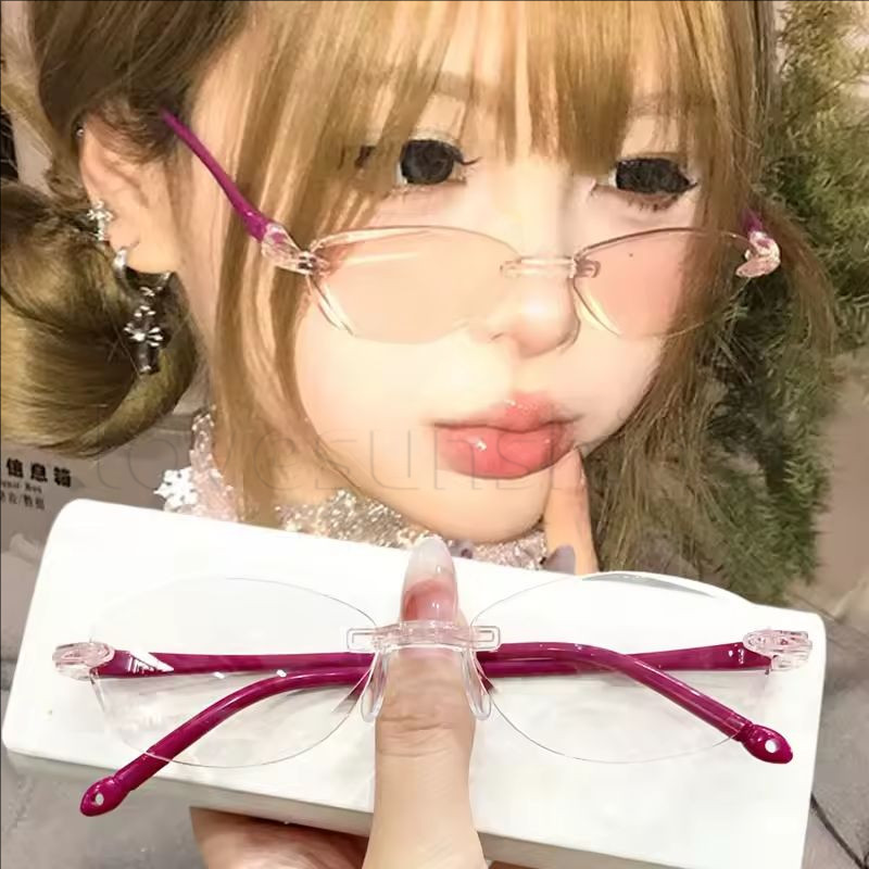 Óculos Ovais Vintage Para Meninas-De Armação Estreita Y2K-Acessórios De Moda Feminina-Kawaii , Desenho Animado , Fofo Re