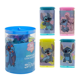 Kit 36 Apontador Com Depósito Escolar Stitch Cores Sortidas