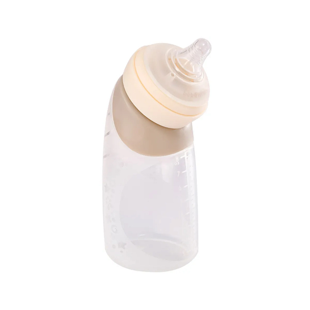 Mamadeira Angulada Em Silicone Creme 240ml - Bébémarc By Marcus & Marcus - Mom & Baby