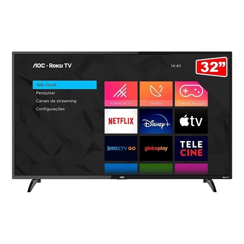 Smart Tv 32 Aoc Led Hd Roku Tv Hdmi Usb Wifi 32s5195