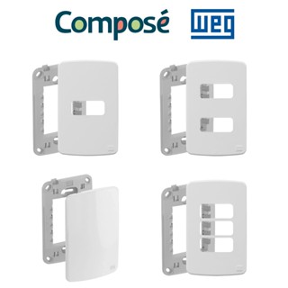Placa 4x2 com Suporte - Linha Composé WEG - Branco