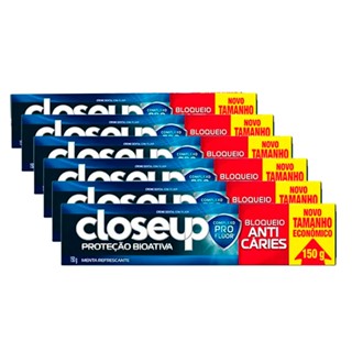 Kit Creme Dental Close Up Anti Cáries Econômico 150g 6 Unidades