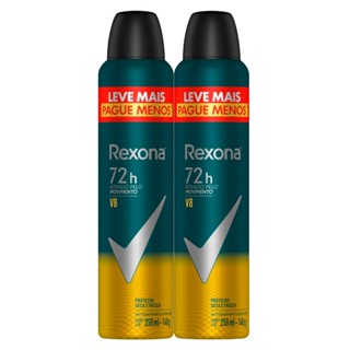 kit 2 Desodorante Antitranspirante Aerosol Masculino Rexona V8 72h 250ml Leve Mais Pague Menos