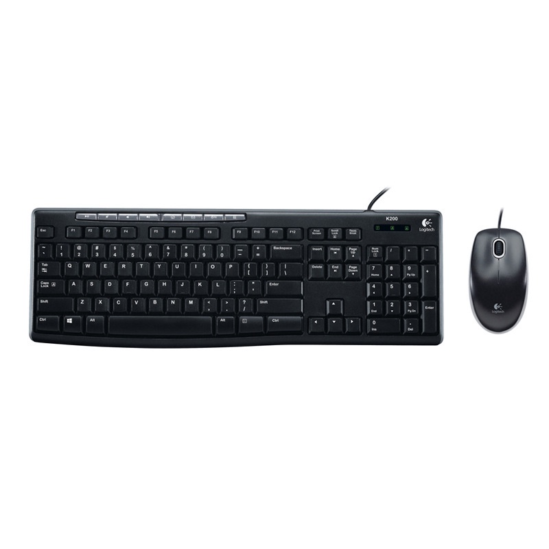 [Logitech Logitech Logitech mk200 Wired usb Multimedia Teclado à prova d'água Conjunto de Mouse Office Mouse Keyboard