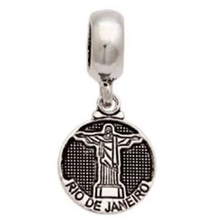 Berloque Cristo Redentor Envelhecido Prata 925