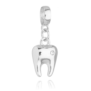 Pingente Berloque Dente Odontologia Banhado a Prata 925 em Oferta na Shopee