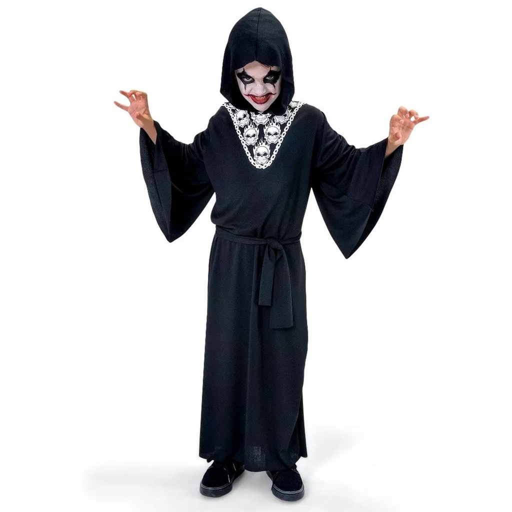 Fantasia Halloween Infantil Manto Cavaleiro Das Sombras Com Capuz em Oferta na Shopee