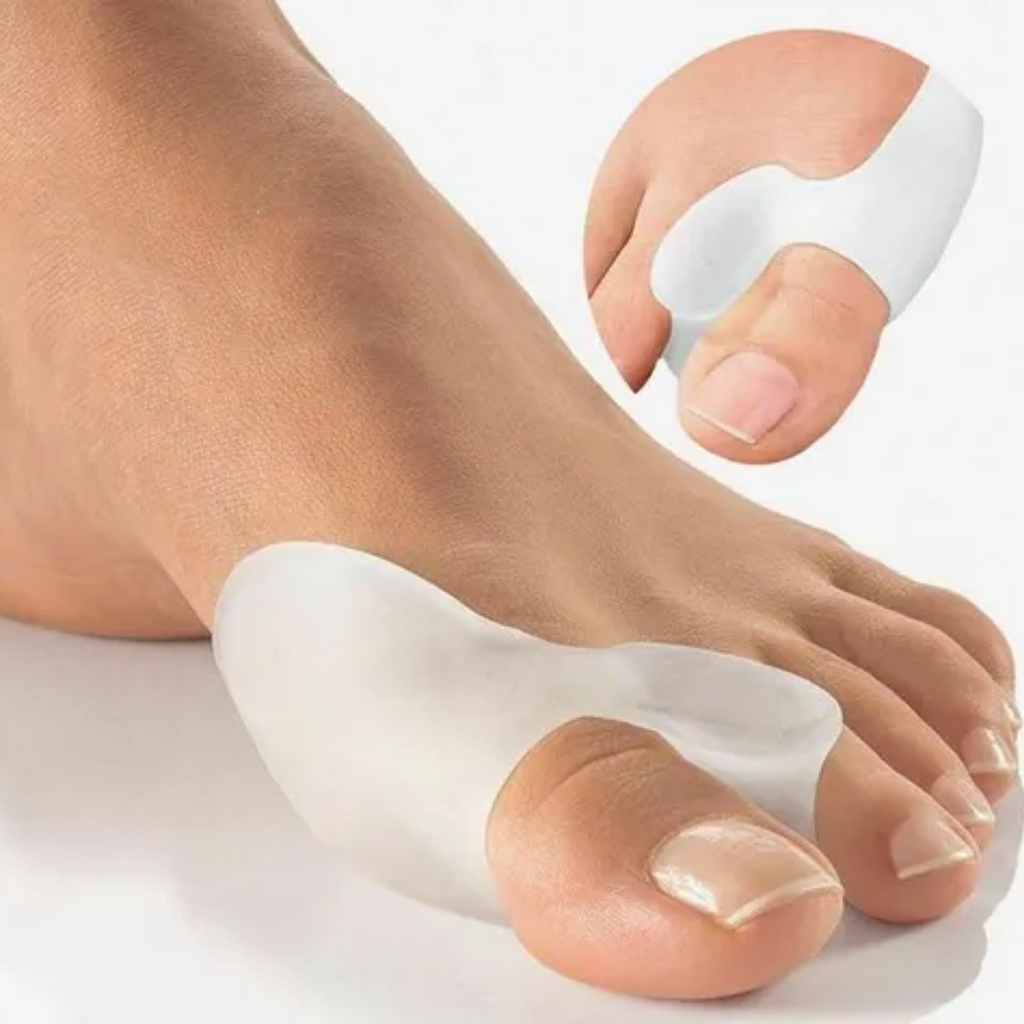 1 PAR CORRETOR E PROTETOR ORTOPÉDICO COM SEPARADOR SILICONE JOANETE