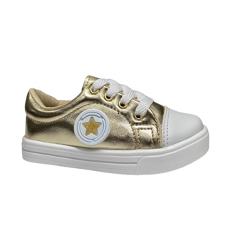 Tenis Infantil Dourado Unissex Confortavel Juvenil 20 Ao 34 em Oferta na Shopee