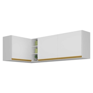 Kit Armário de Cozinha Aéreo Canto 90cm e Aéreo 120cm Veneza Multimóveis MP2148 em Oferta na Shopee