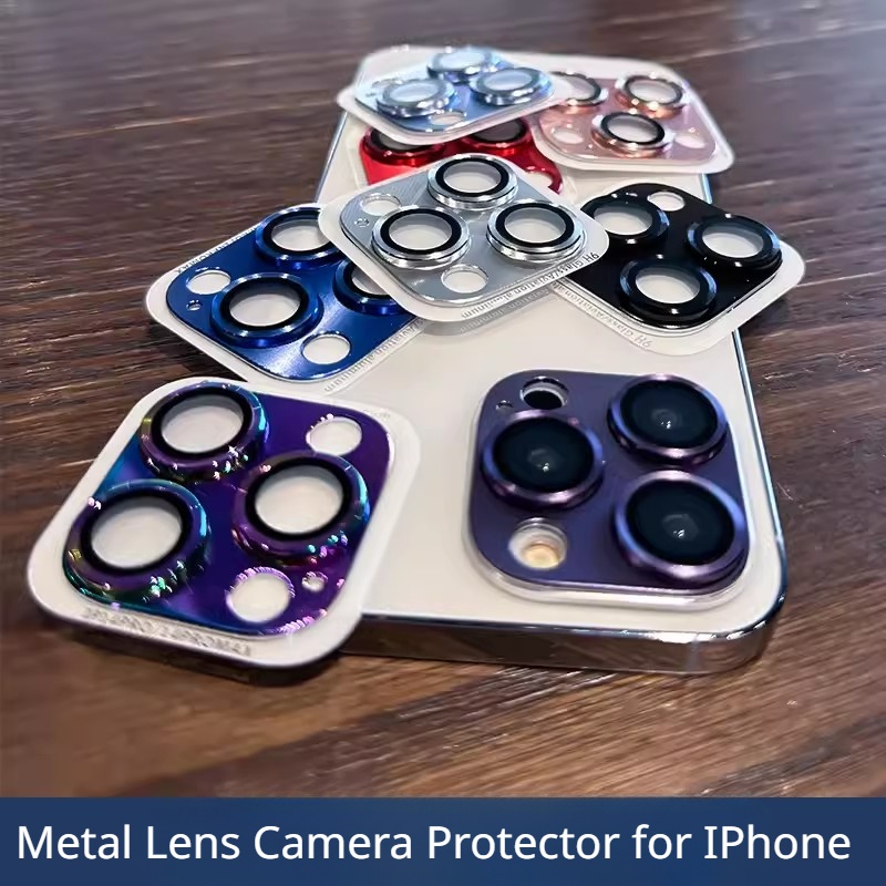 Protetor De Câmera De Lente Metálica Para IPhone 16 15 14 Pro Max Tampa Traseira 11 13Pro 12 Promax Clear Inteira Tela Protetora
