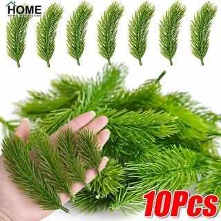 1/10pcs Ramos De Pinheiro Artificiais De Natal/Arbustos Simulados Folhas De Plantas Verdes/Grinalda De Buquê Agulhas De 