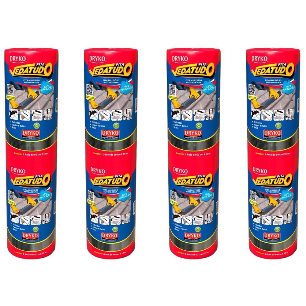 Fita Autoadesiva Asfáltica Vedatudo 60 cm x 10 m 4 Unidades DRYKO - Home & Living