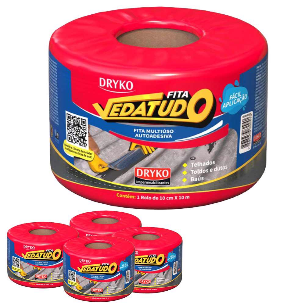 Fita Asfáltica Vedatudo 10 cm X 10 m 5 Unidades DRYKO - Home & Living
