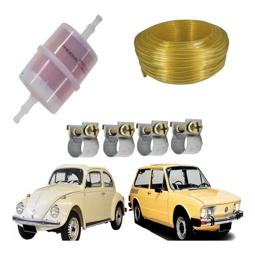 Filtro Combustivel + Mangueira + Abracadeira Fusca Brasilia em Oferta na Shopee