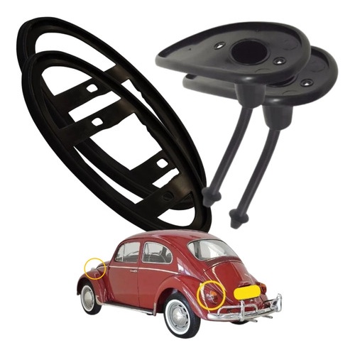 Par Guarnicao Lanterna Traseira + Pisca Fusca 1200 1300 em Oferta na Shopee