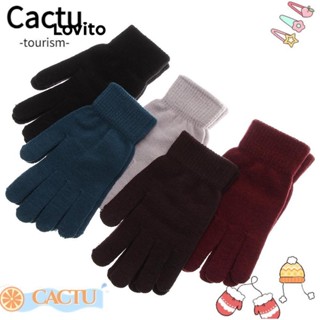 Lovito Luvas Simples e Versáteis para Manter o Calor e o Conforto para Mulheres LFA07280 (Marrom/Vermelho/Azul/Preto)