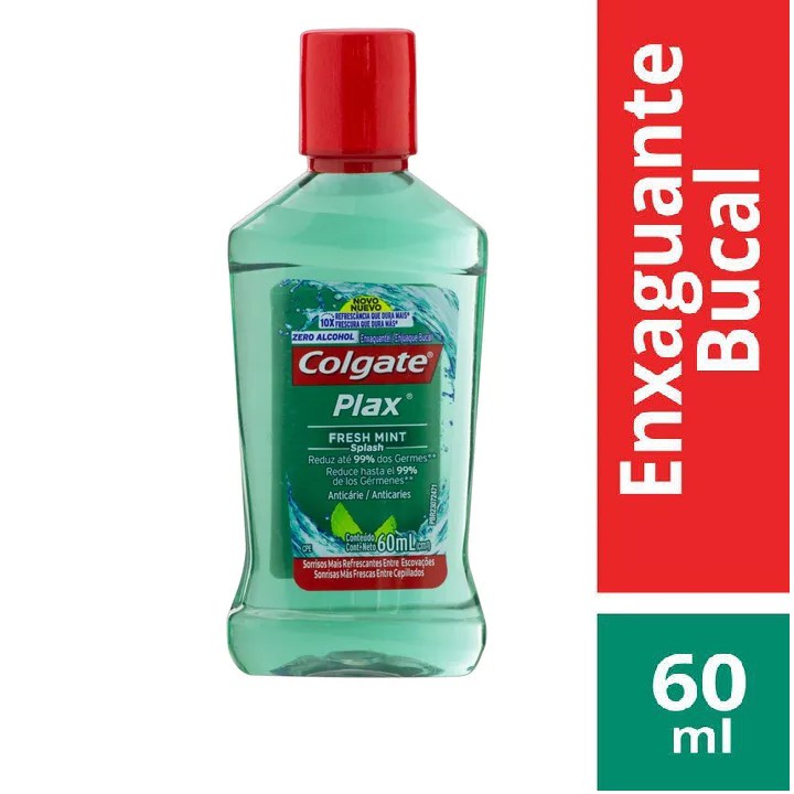 Enxaguante Bucal Colgate Plax Fresh Mint 60ml em Oferta na Shopee