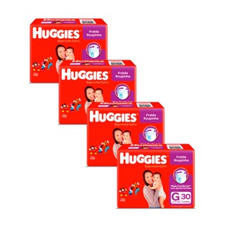 Kit 4 Fralda Roupinha Huggies Supreme Care Tamanho G Pacote Mega 30 Fraldas