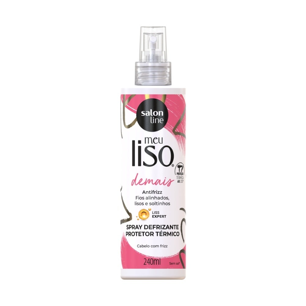 Defrizante Meu Liso Demais Spray Protetor Térmico Salon Line 240ml em Oferta na Shopee