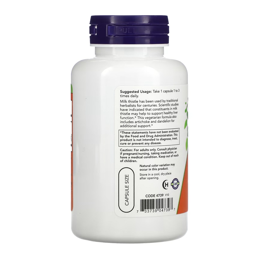 Detalhes do Extrato Cardo Mariano 300mg Now Foods 100 Veg Cáps Importado