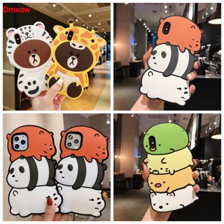 Caixa De Silicone Para Rolamentos Panda Samsung Galaxy A15 A25 A35 A55 5G S24 Ultra S24 + A05 A05S 4G A34 5G 3D Rolamento Amarela Fofa Com Cobertura Total De Tigre Macio
