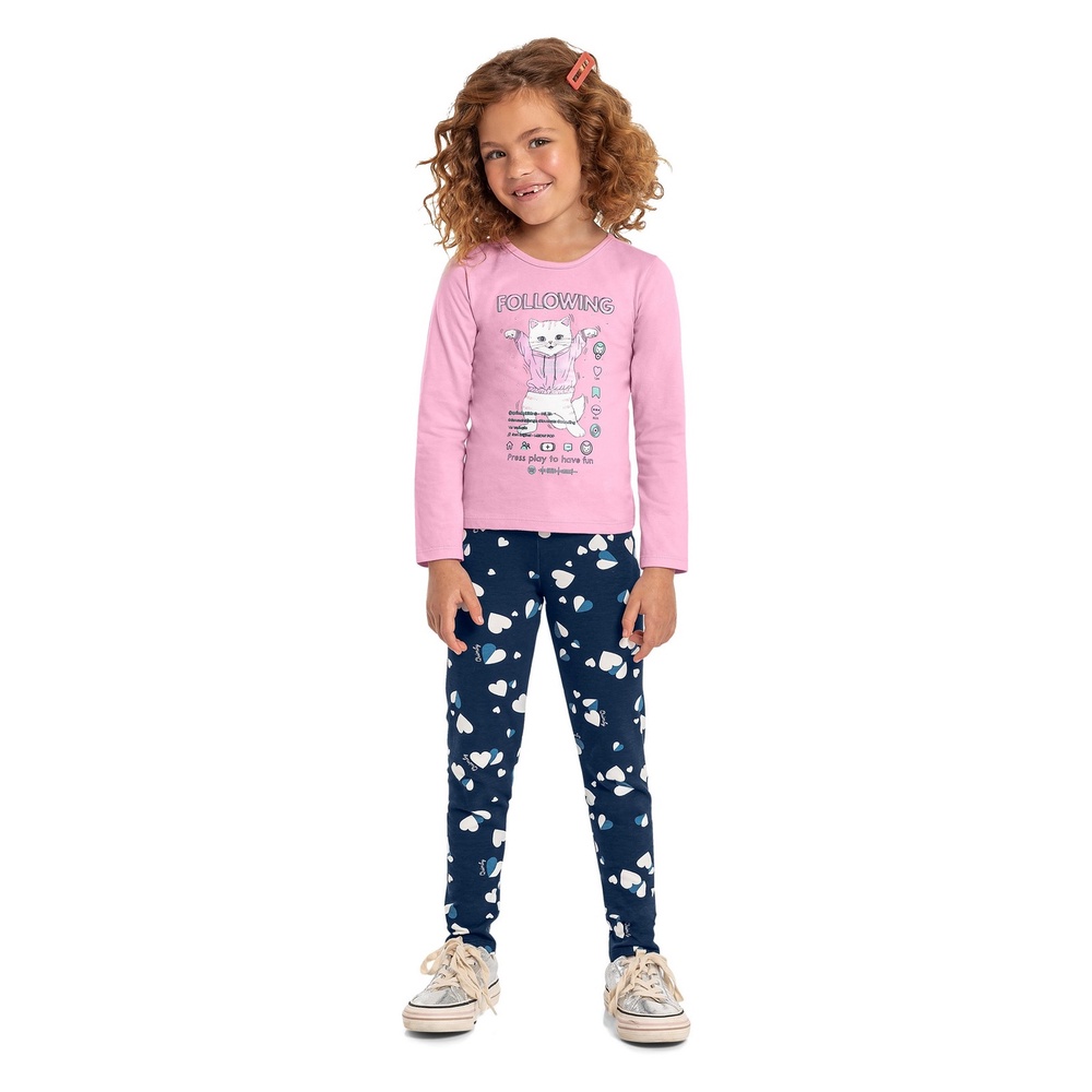 Calça Legging Estampada Infantil Quimby em Oferta na Shopee