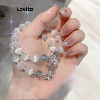 Lovito Pulseira Romântica De Pedra De Opala Com Sino Simples E Luar Para Mulheres LFA11446