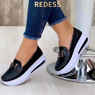 Tênis De Plataforma PU Couro Senhora Vulcanizado Mocassins BWIE