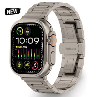 Pulseira De Titânio Para iWatch Ultra 2 1 49mm 45mm 44mm 42mm Faixa Metálica De Luxo Série 9 8 7 6 5 4 se 40 41mm