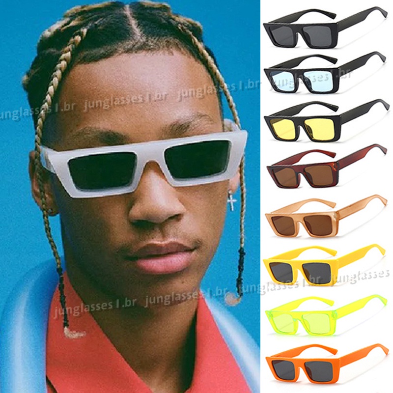 Novos Óculos De Sol Pequeno Quadrado Cor Doce UV400 em Oferta na Shopee