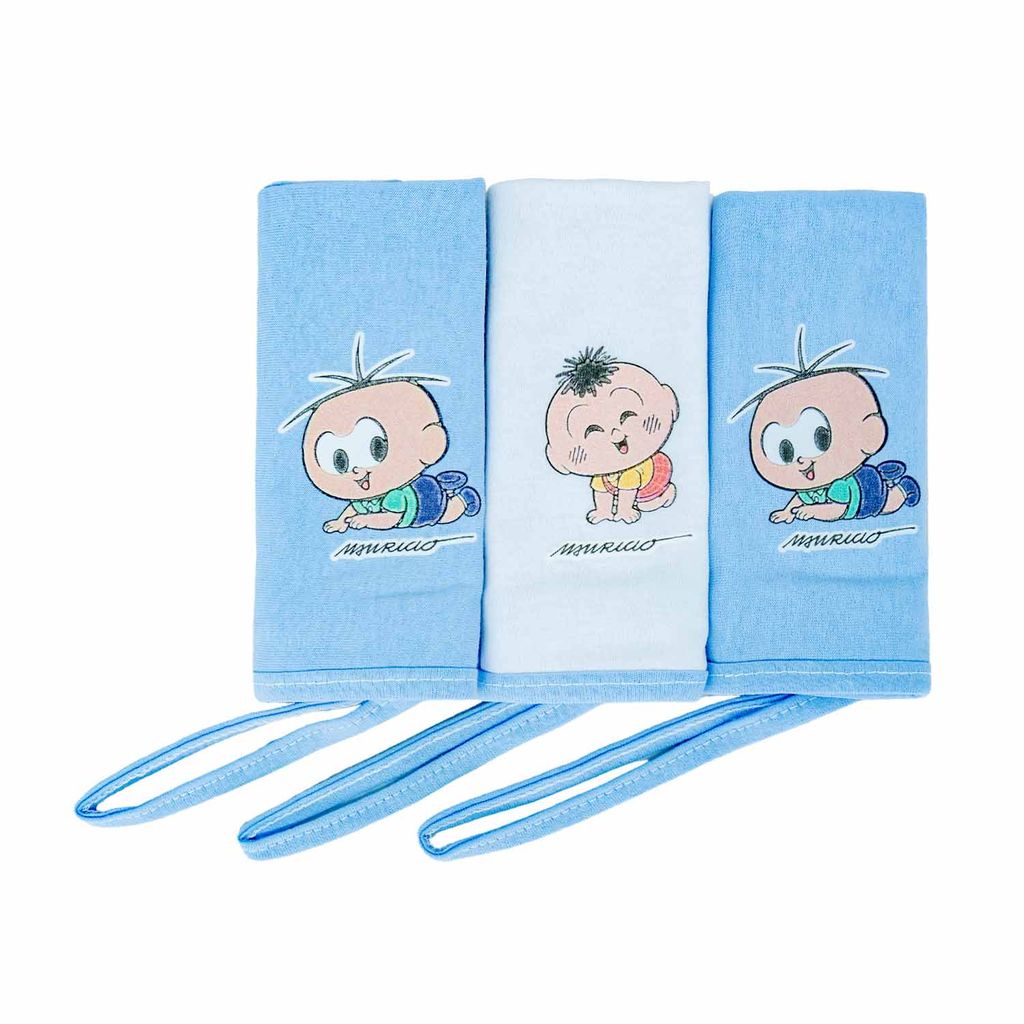 Toalha de Boca 03 Unidades Cebolinha Turma da Mônica Baby em Oferta na Shopee